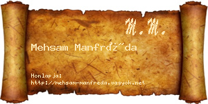 Mehsam Manfréda névjegykártya